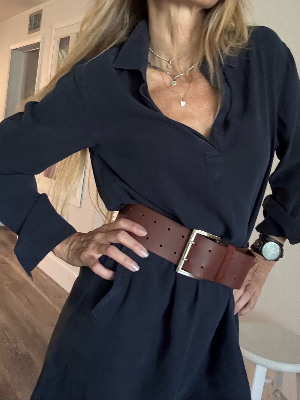 Navy Bella Dahl Navy Mini Shirt Dress